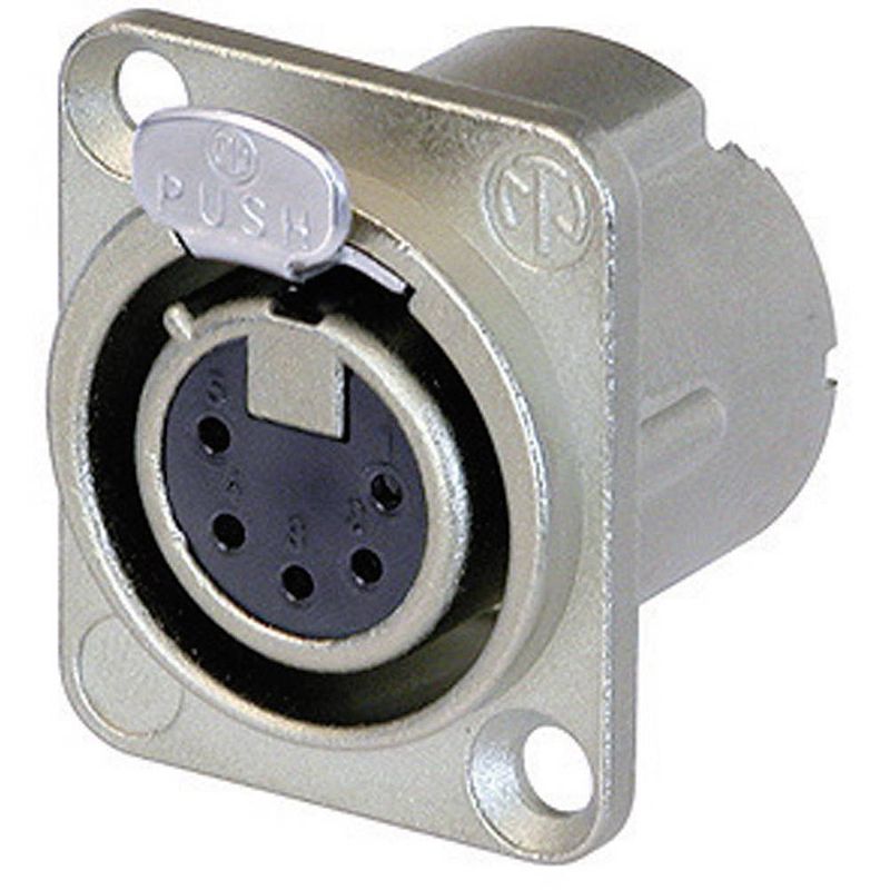 Foto van Neutrik nc5fd-lx xlr-connector flensbus, contacten recht aantal polen: 5 zilver 1 stuk(s)