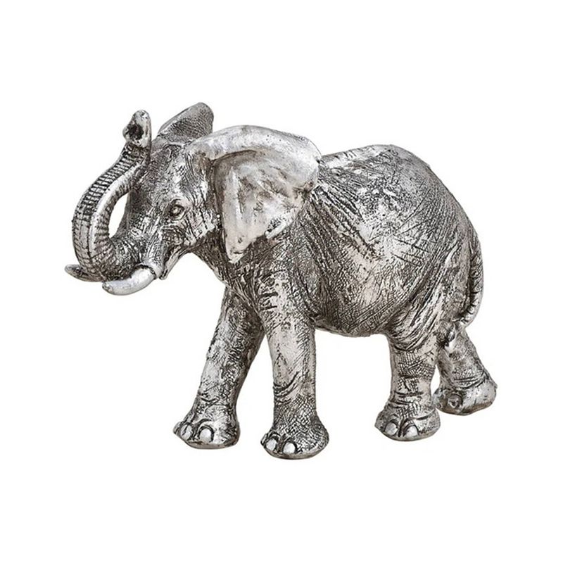 Foto van Dieren beeldje indische olifant zilver 16 x 12 x 6 cm - olifanten beeldjes van keramiek