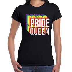 Foto van Bellatio decorations pride queen regenboog / lgbtq dames t-shirt - zwart xs - feesttruien