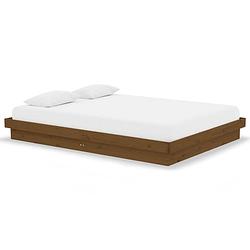 Foto van The living store bedframe - grenenhouten - dubbel (135 x 190 cm) - honingbruin