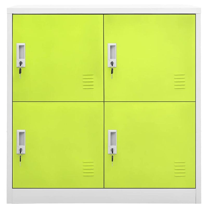 Foto van The living store lockerkast - 90 x 45 x 92.5 cm - staal - lichtgrijs/groen - met sloten