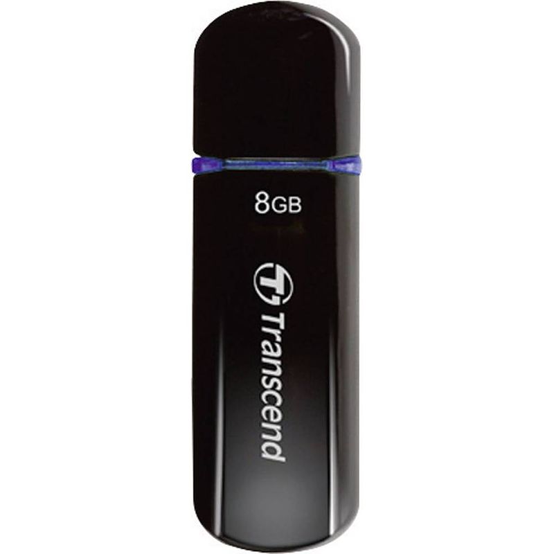 Foto van Transcend jetflash® 600 usb-stick 8 gb usb 2.0 blauw ts8gjf600