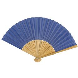 Foto van Spaanse handwaaier - special colours - staalblauw - bamboe/papier - 21 cm - verkleedattributen