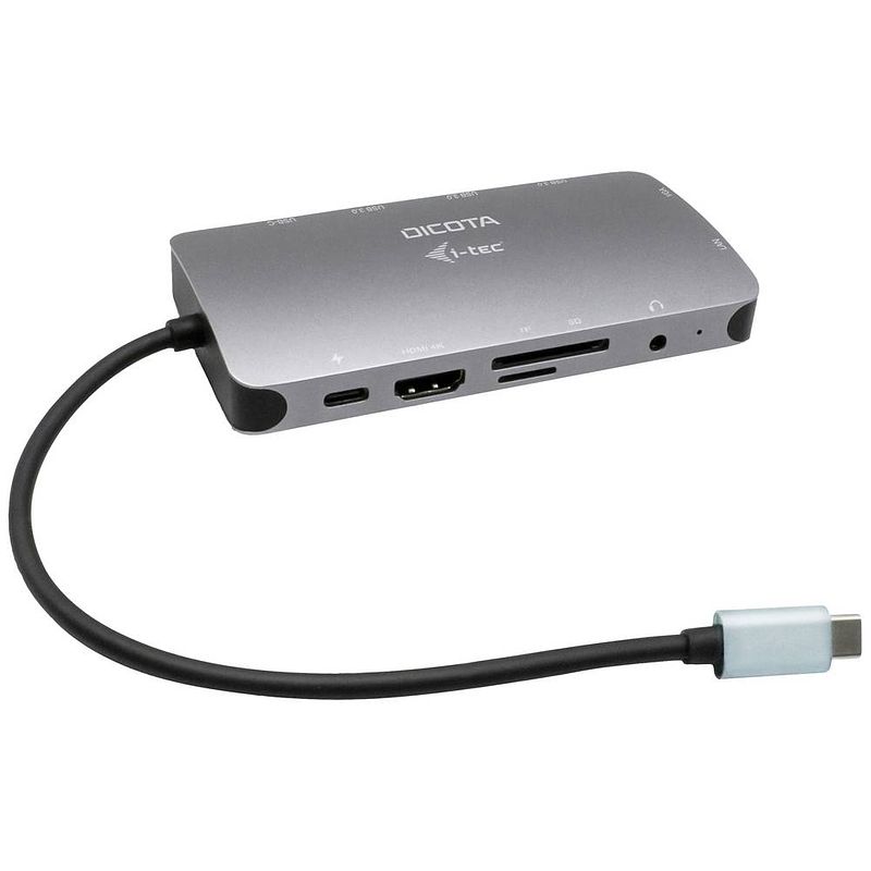 Foto van Dicota d31955 usb-c dockingstation geschikt voor merk: universeel usb-c® power delivery, geïntegreerde kaartlezer