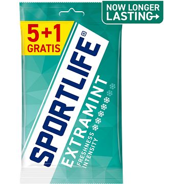 Foto van Sportlife suikervrije gums extramint 5 + 1 gratis x 18g aanbieding bij jumbo | alleen online op=op