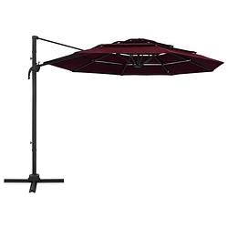 Foto van The living store parasol - bordeauxrood - 300 x 300 x 247 cm - uv-beschermend