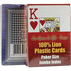 Foto van Speelkaarten lion 100% plastic, poker