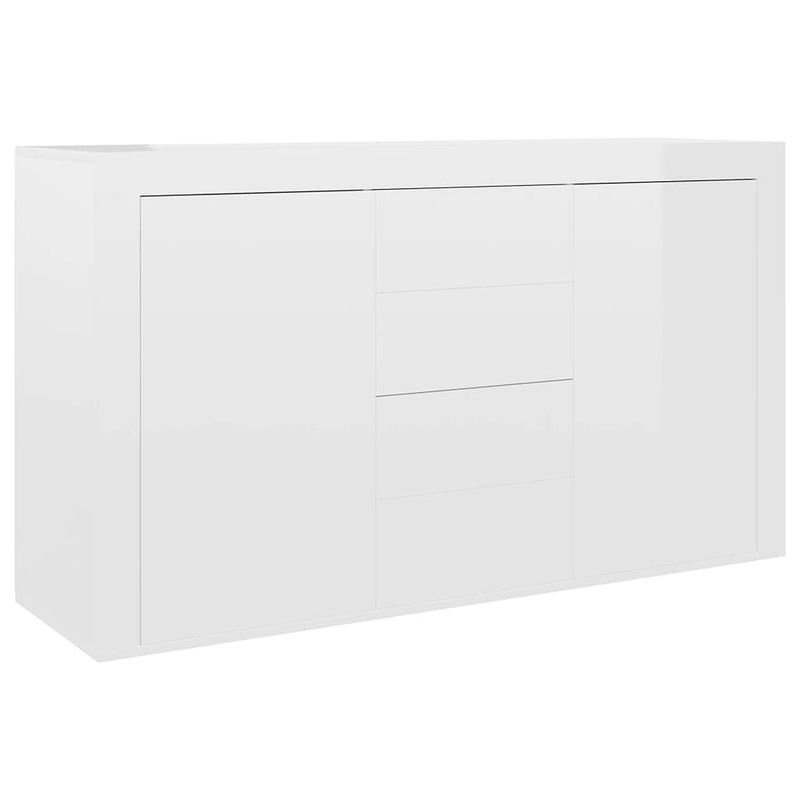 Foto van Vidaxl dressoir 120x36x69 cm spaanplaat hoogglans wit