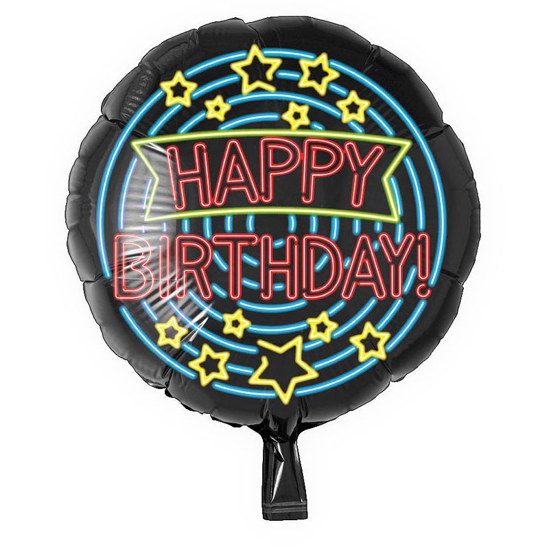 Foto van Paper dreams folieballon happy birthday! 46 cm zwart/blauw