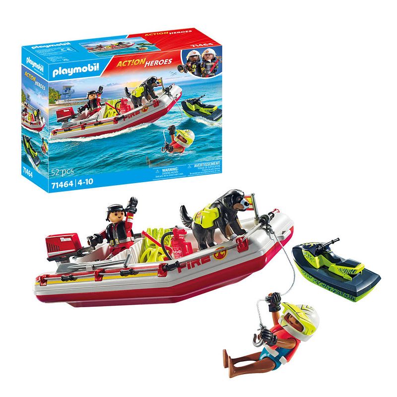 Foto van Playmobil action heroes brandweerboot met waterscooter 71464