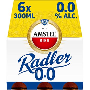 Foto van Amstel radler citroen 0.0 bier fles 6 x 300ml bij jumbo