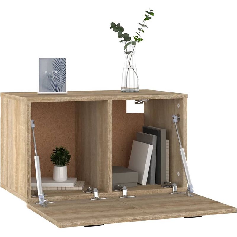 Foto van The living store wandkast sonoma eiken - 60 x 36.5 x 35 cm - opbergruimte - trendy ontwerp