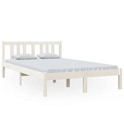 Foto van Vidaxl bedframe massief hout wit 120x200 cm