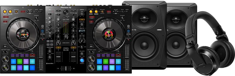 Foto van Pioneer dj ddj-800 + pioneer dj hdj-x7 zwart + pioneer vm50 (per paar)