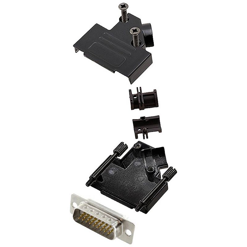 Foto van Encitech d45zk15-bk-hdp26-w-k 6355-8104-02 d-sub male connectorset 45 ° aantal polen: 26 soldeerkelk 1 stuk(s)