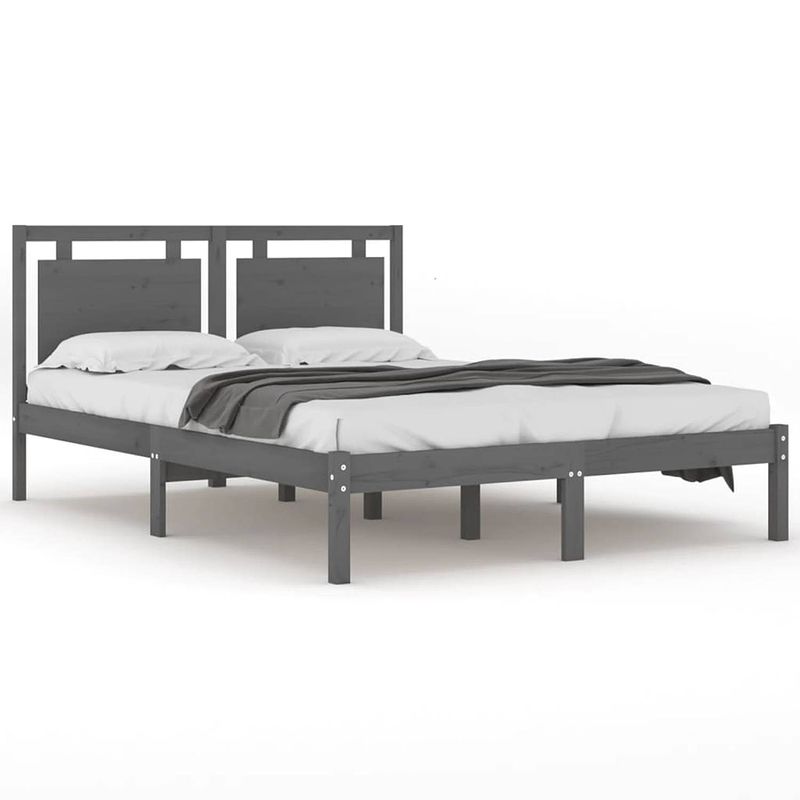 Foto van The living store bedframe - klassiek - bedden - afmeting- 205.5 x 125.5 x 31 cm - materiaal- massief grenenhout -