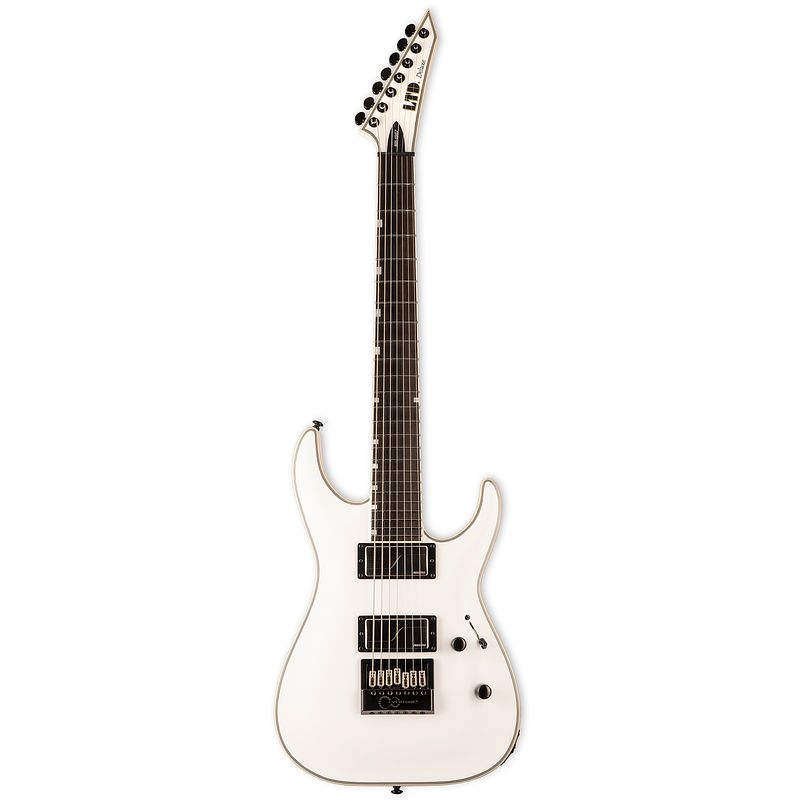 Foto van Esp ltd deluxe mh-1007 evertune snow white 7-snarige elektrische gitaar met fishman fluence modern