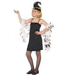 Foto van Flapper/charleston 20s verkleedset / jurk voor meisjes - carnavalskleding - voordelig geprijsd 128 (7-9 jaar)