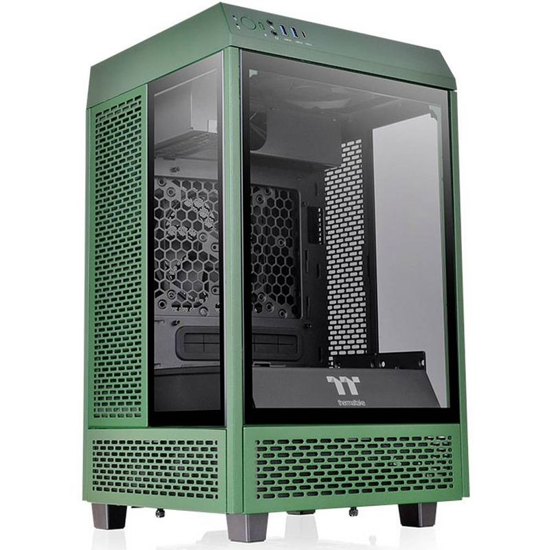 Foto van Thermaltake the tower 100 mini-tower pc-behuizing racing-groen zijvenster