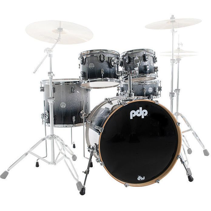 Foto van Pdp drums pd806028001 concept maple silver to black sparkle 5d. shellset