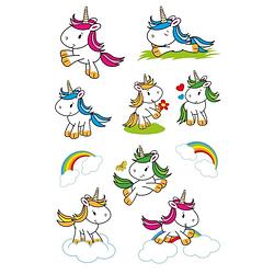 Foto van 20x baby eenhoorn dieren stickers met glitters - stickers