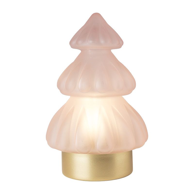 Foto van Kerstboom lamp - roze - 12x12x18.5 cm