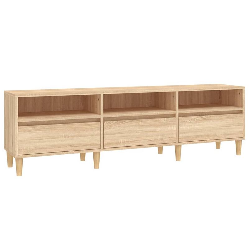 Foto van The living store tv-meubel 150x30x44-5 cm bewerkt hout sonoma eikenkleurig - kast