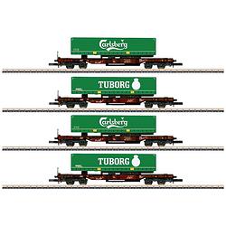 Foto van Märklin 82290 z set van 4 diepladerwagens van de aae cargo