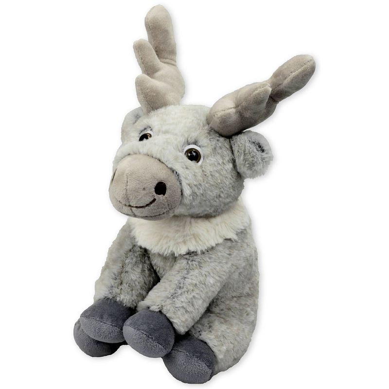 Foto van Inware pluche eland rendier knuffeldier - grijs - staand - 20 cm - knuffeldier