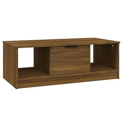 Foto van The living store salontafel - trendy - hout - 102x50x36cm - bruineiken