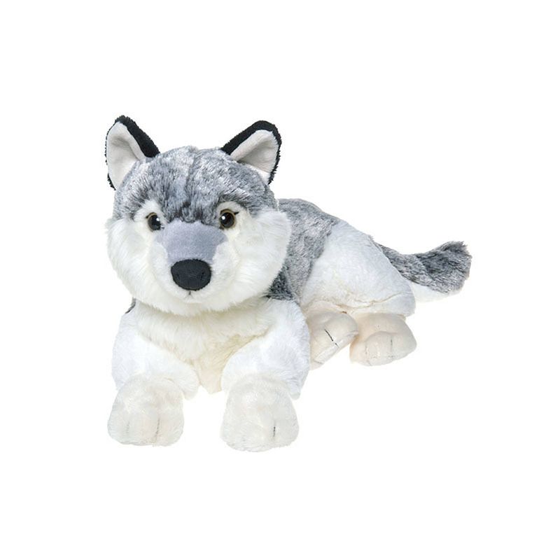 Foto van Pluche grijze wolf knuffel van 48 cm - knuffel bosdieren