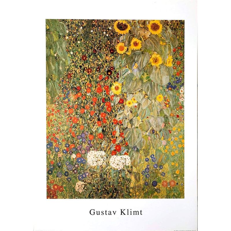 Foto van Gustav klimt - giardino di campagna kunstdruk 50x70cm