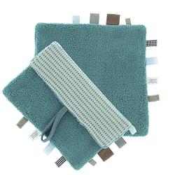 Foto van Snoozebaby organisch knuffeldoekje smokey green - 25x25 cm