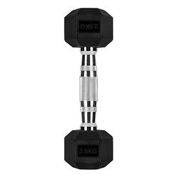 Foto van Ryzor hexagon dumbbell - 2,5 kg - rubber - zwart