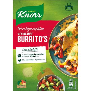 Foto van 1+1 gratis | knorr wereldgerechten maaltijdpakket mexicaanse burrito's 228g aanbieding bij jumbo