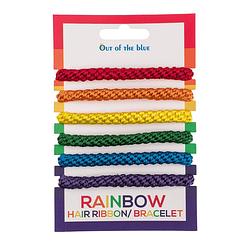 Foto van Armbandjes/haarbandjes - gay pride/regenboog thema kleuren - setje van 6x stuks - verkleedsieraden