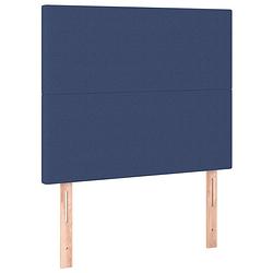 Foto van The living store hoofdbord - klassiek - 100 x 5 x 118/128 cm - blauw stof - verstelbare hoogte