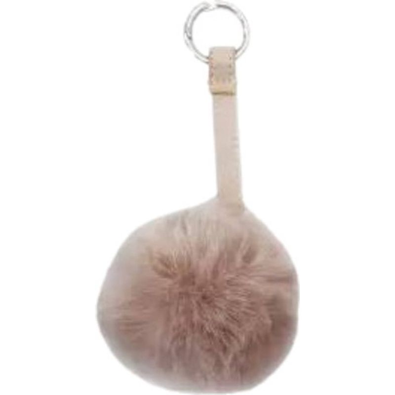 Foto van Verhaak sleutelhanger pompom nature junior 6 cm pluche beige