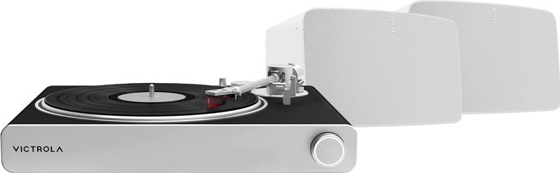 Foto van Victrola vpt-3000 stream zwart + sonos five wit duopack