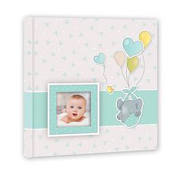 Foto van Fotoboek/fotoalbum pierre baby jongetje met 30 paginas blauw 32 x 32 x 3,5 cm - fotoalbums