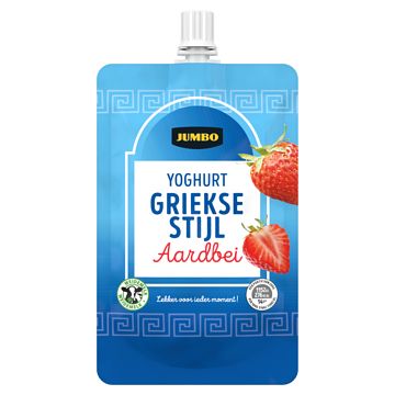 Foto van Jumbo yoghurt griekse stijl aardbei 200g