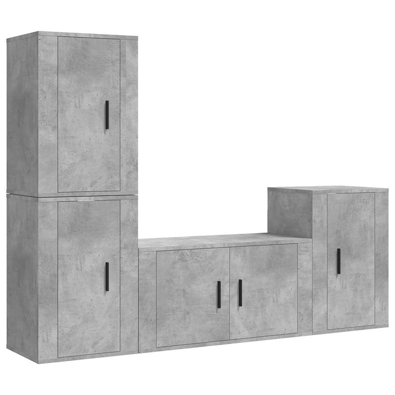 Foto van The living store - televisiekastenset - betongrijs - 80 x 34.5 x 40 cm - wandgemonteerd