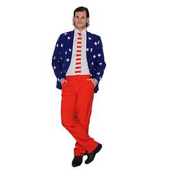 Foto van Opposuits - usa/amerikaanse vlag print verkleedkleding net kostuum/pak voor heren inclusief stropdas 54 (2xl)