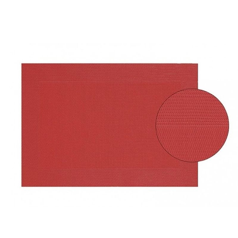 Foto van Onderlegger placemat rood gevlochten 45 x 30 cm - placemats