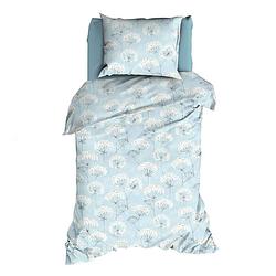 Foto van Romanette sneeuwbloemen flanel dekbedovertrek - 1-persoons (140x200/220 cm + 1 sloop) - flanel - iceblue