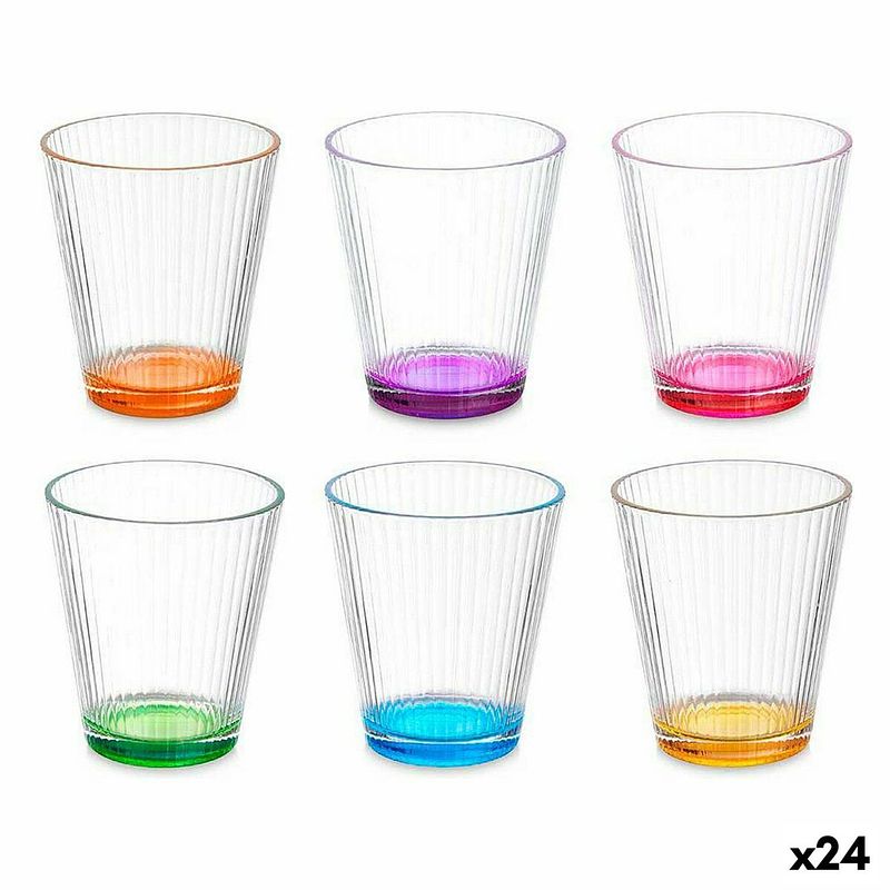 Foto van Glas strepen glas 375 ml (24 stuks)