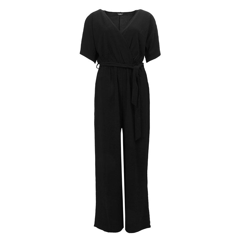 Foto van Dames jumpsuit driekwart mouwen wide leg