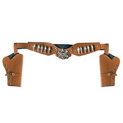 Foto van Verkleed cowboy holster voor 2x revolvers/pistolen voor volwassenen - verkleedattributen