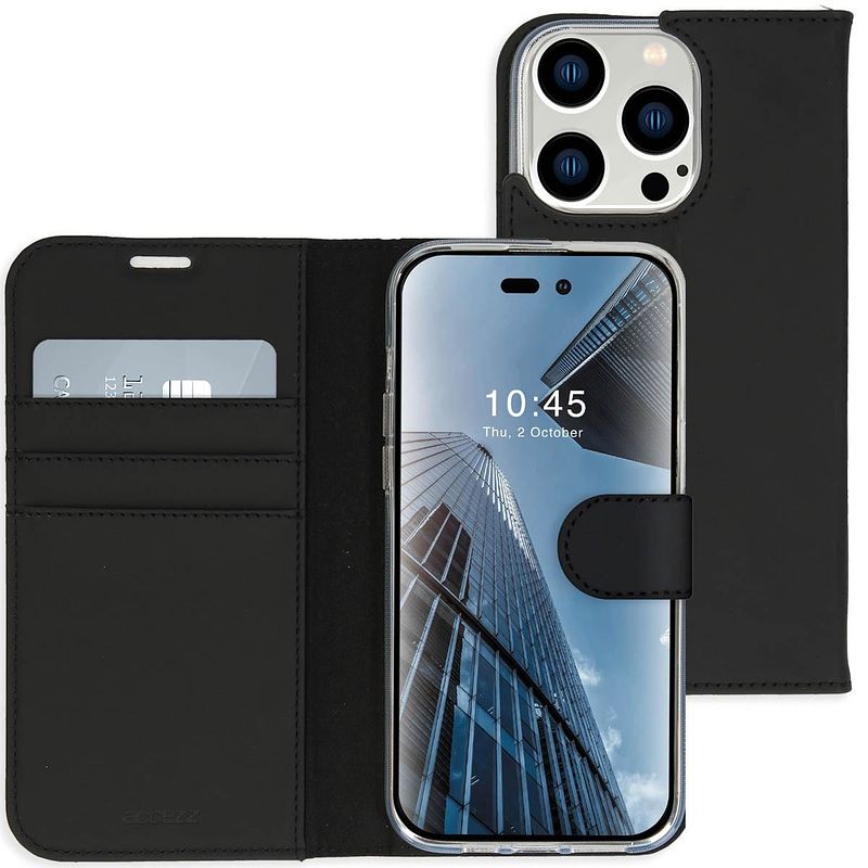 Foto van Accezz wallet case voor apple iphone 14 pro max telefoonhoesje zwart