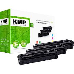 Foto van Kmp h-t215vx toner combipack vervangt hp hp 201x (cf401x, cf403x, cf402x) cyaan, magenta, geel compatibel toner multipack